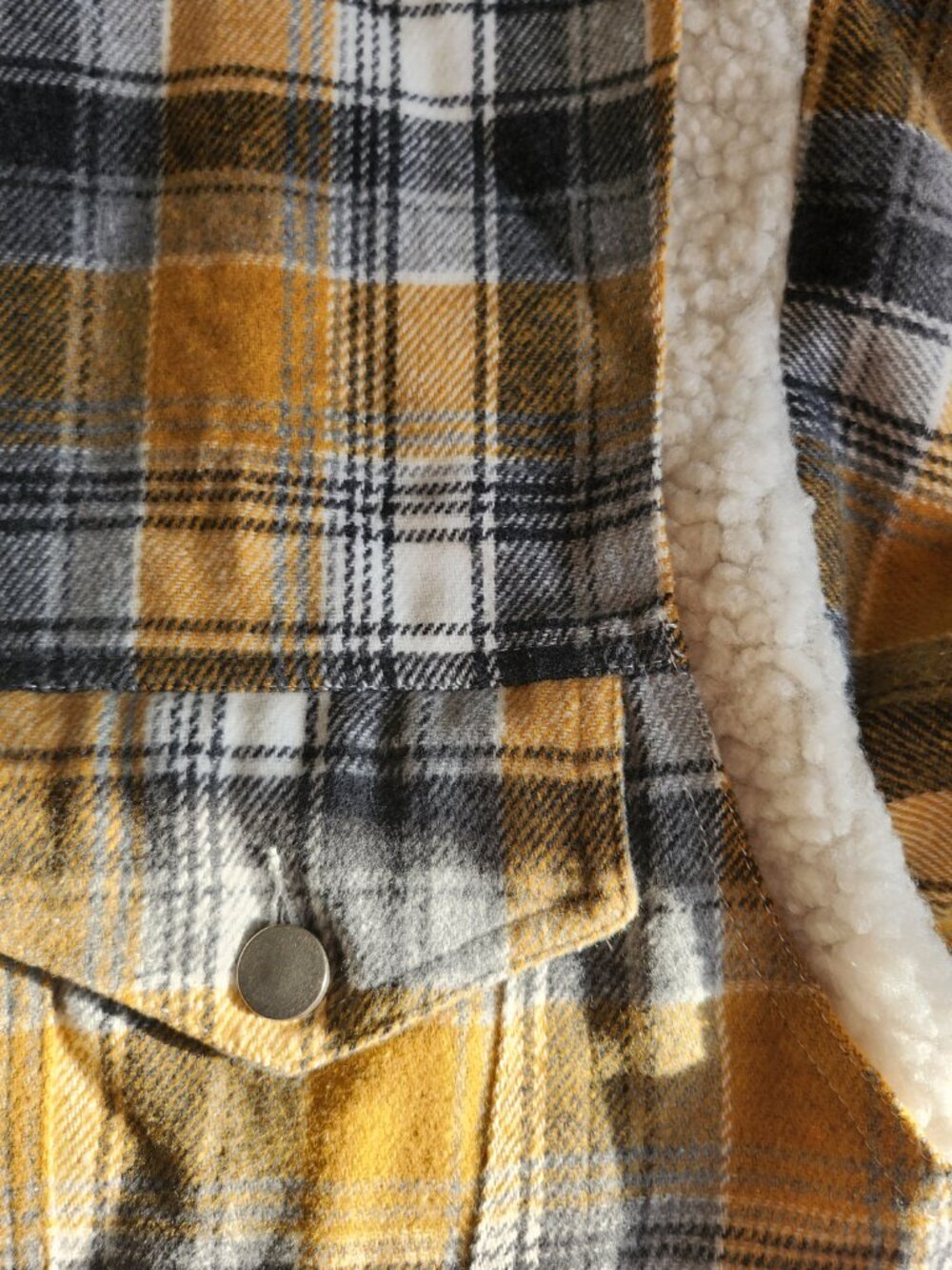NWT Davi & Dani Oversized Plaid Sherpa Shacket Jacket Medium - Picture 12 of 12